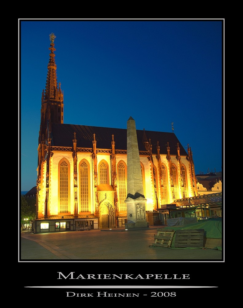 Unterer Markt Würzburg, Marienkapelle und Obelisk als HDRI