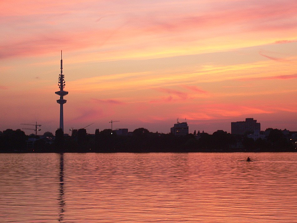 Untergegangene Sonne an der Alster