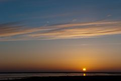 Untergehende Sonne bei Schobüll (Husum), Blickrichtung Nordstrand