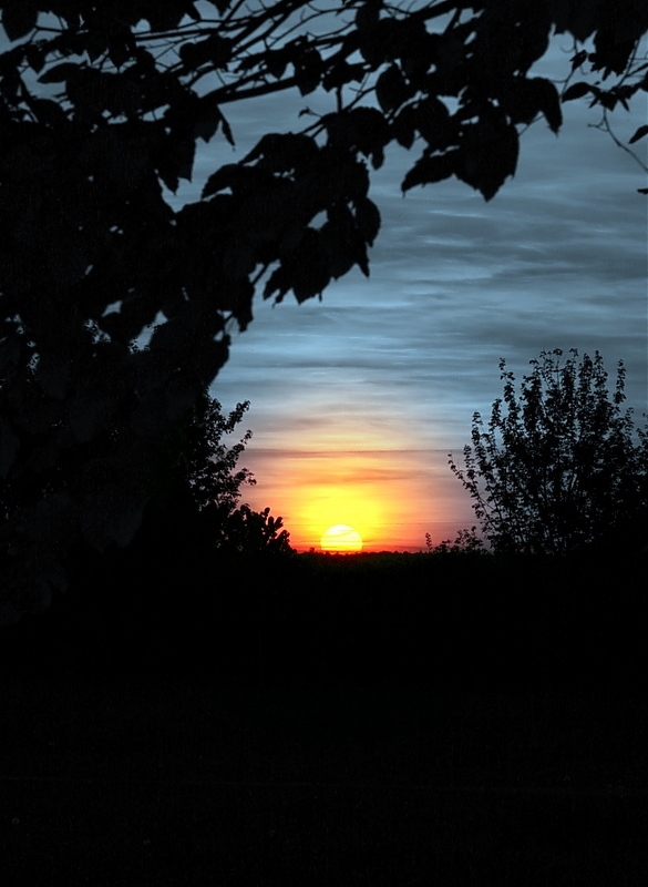 untergehende Sonne ... in blauem Abendkleid