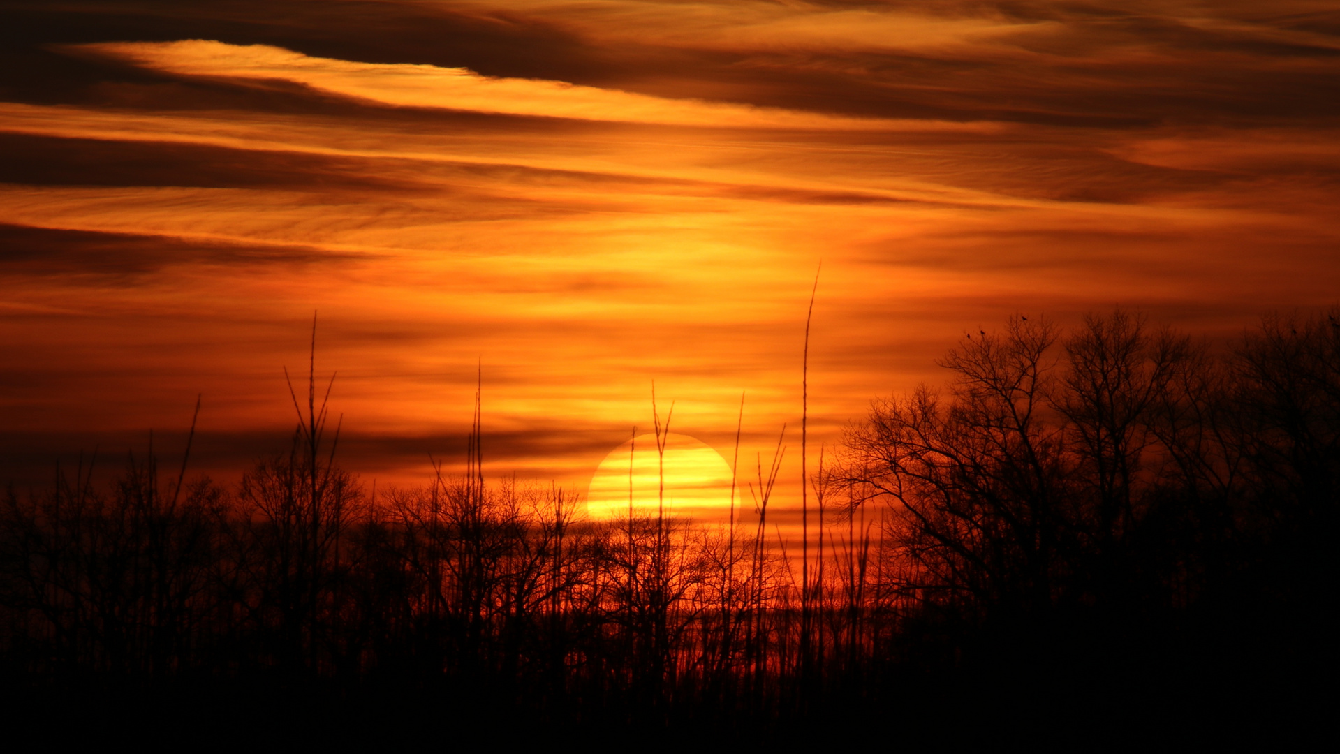 Untergehende Sonnenscheibe