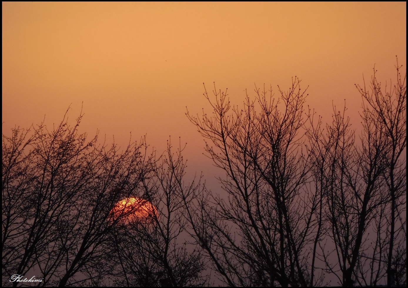 Untergehende Wintersonne