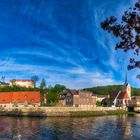 Untermhaus-Panorama im frühen Mai-Morgenlicht 