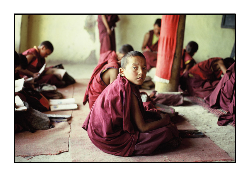 Unterricht im Kloster Spituk, Ladakh
