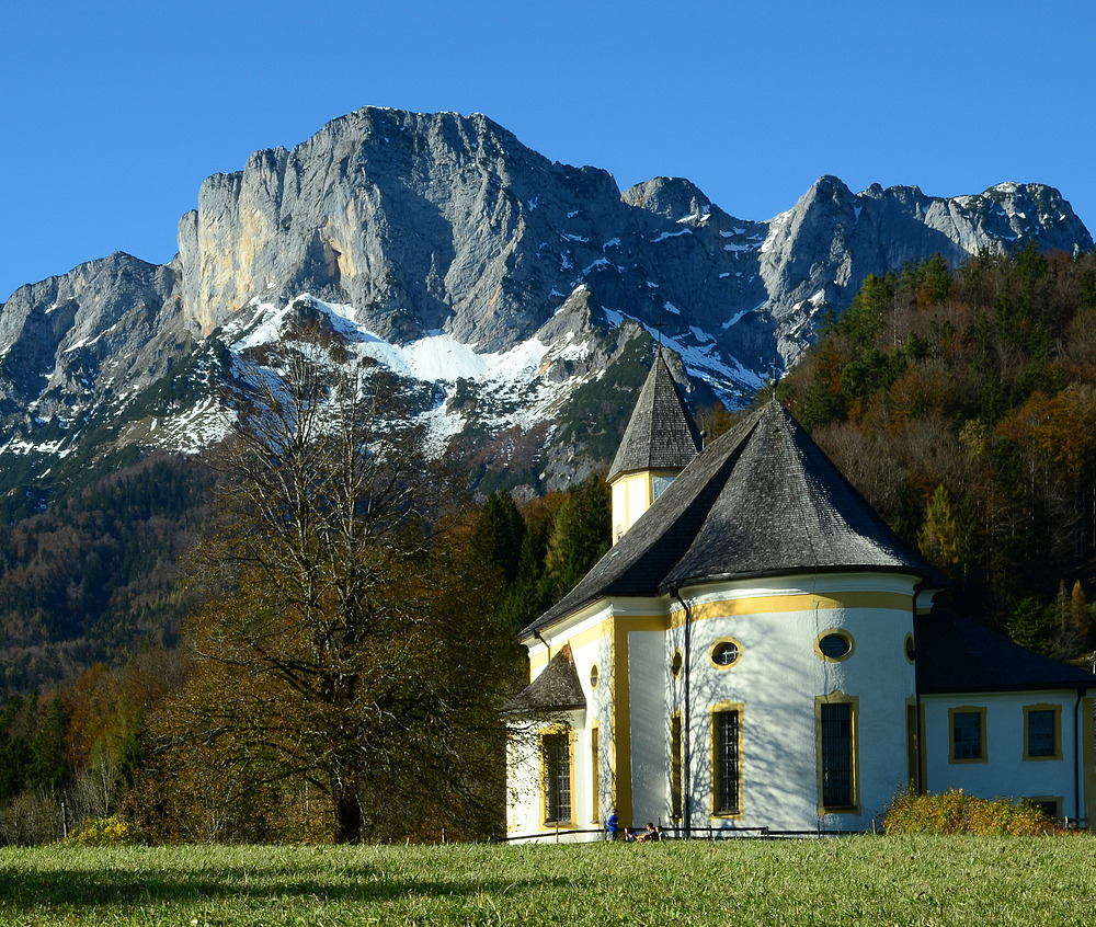 Untersberg mit Wallfahrtskirche Mariä Heimsuchung (Ettenberg)