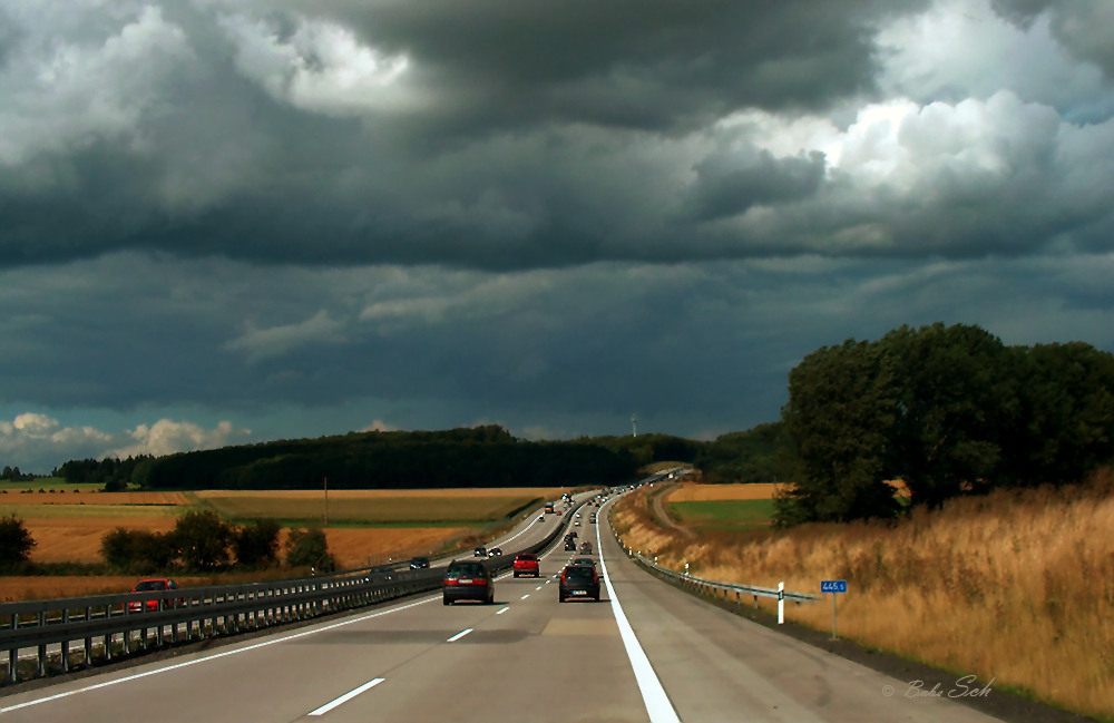 unterwegs auf der Autobahn...