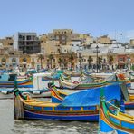 unterwegs auf Malta 01, Hafenatmosphäre in Marsaxlokk