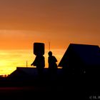 Unterwegs im Sonnenuntergang