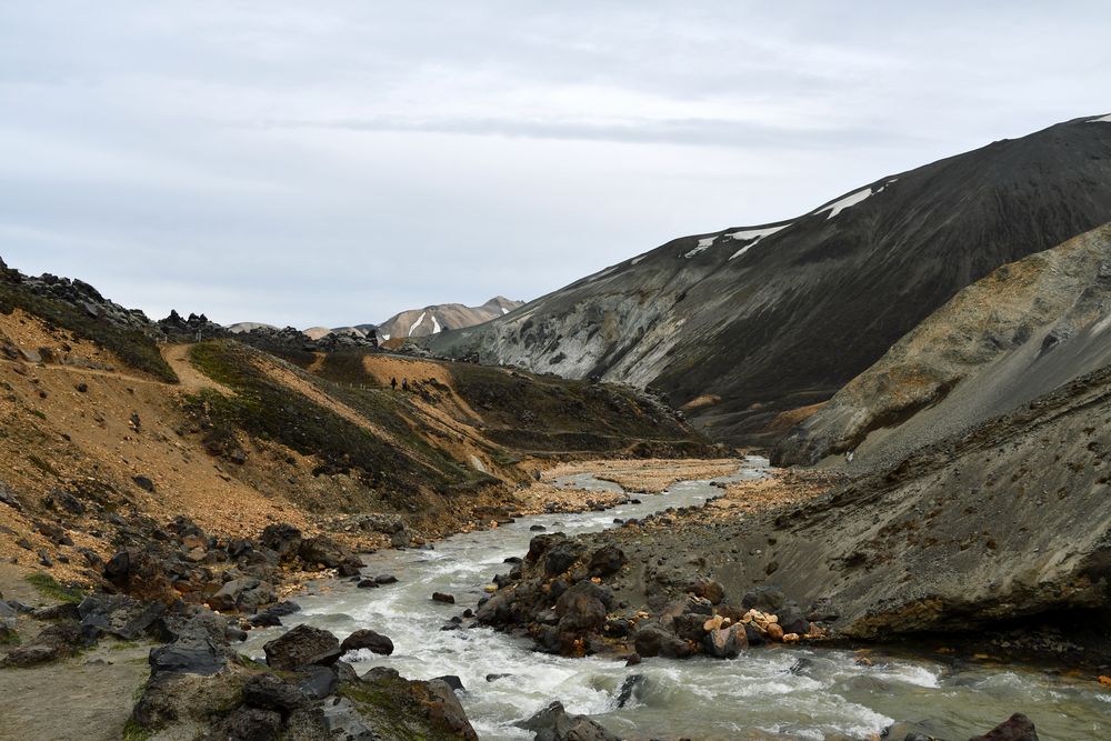 Unterwegs in der Bergregion Landmannalaugar