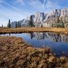 Unterwegs nach Hochkeil. Ein versteckter Teich, der die ganze Mandlewand widerspiegelt 2