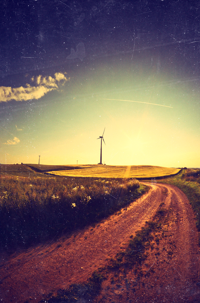 Unterwegs zu den Windrädern