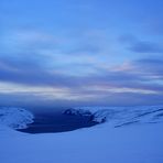 Unterwegs zum Nordkapp im Winter – Blick zum Nordend in der beginnenden Abenddämmerung