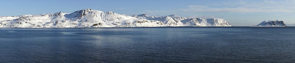 Unterwegs zum Nordkapp im Winter – Panoramablick Richtung Nordkapp…