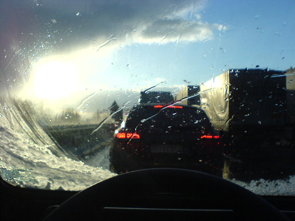 Unwetter auf der Autobahn