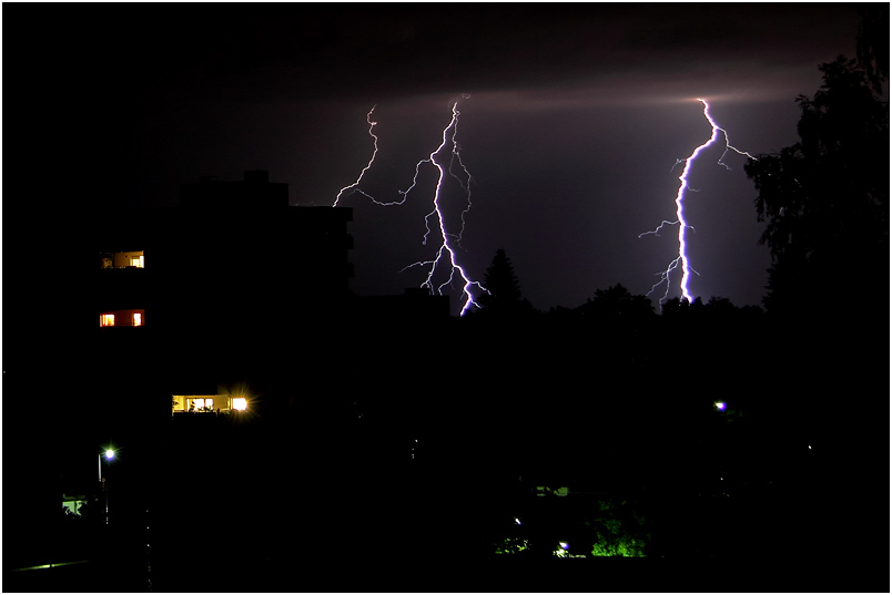 Unwetter mit Blitz und Donnerschlag