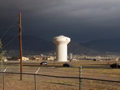 Unwetter ueber den Franklin Mountains in El Paso, Texas