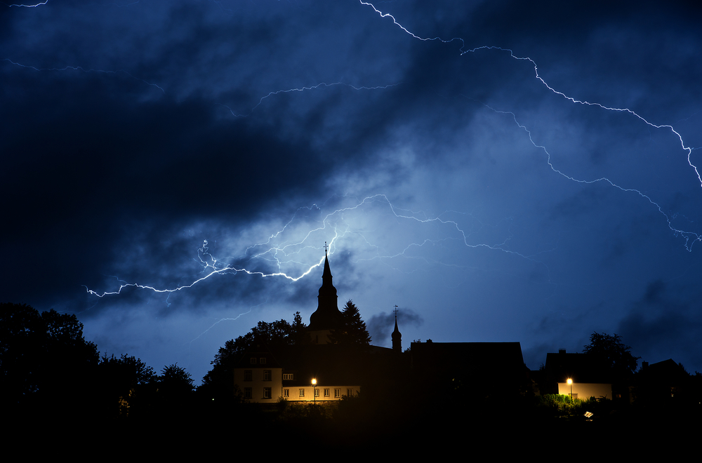 Unwetter über der Belecker Altstadt