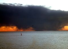 Unwetter über Hallig Langeness