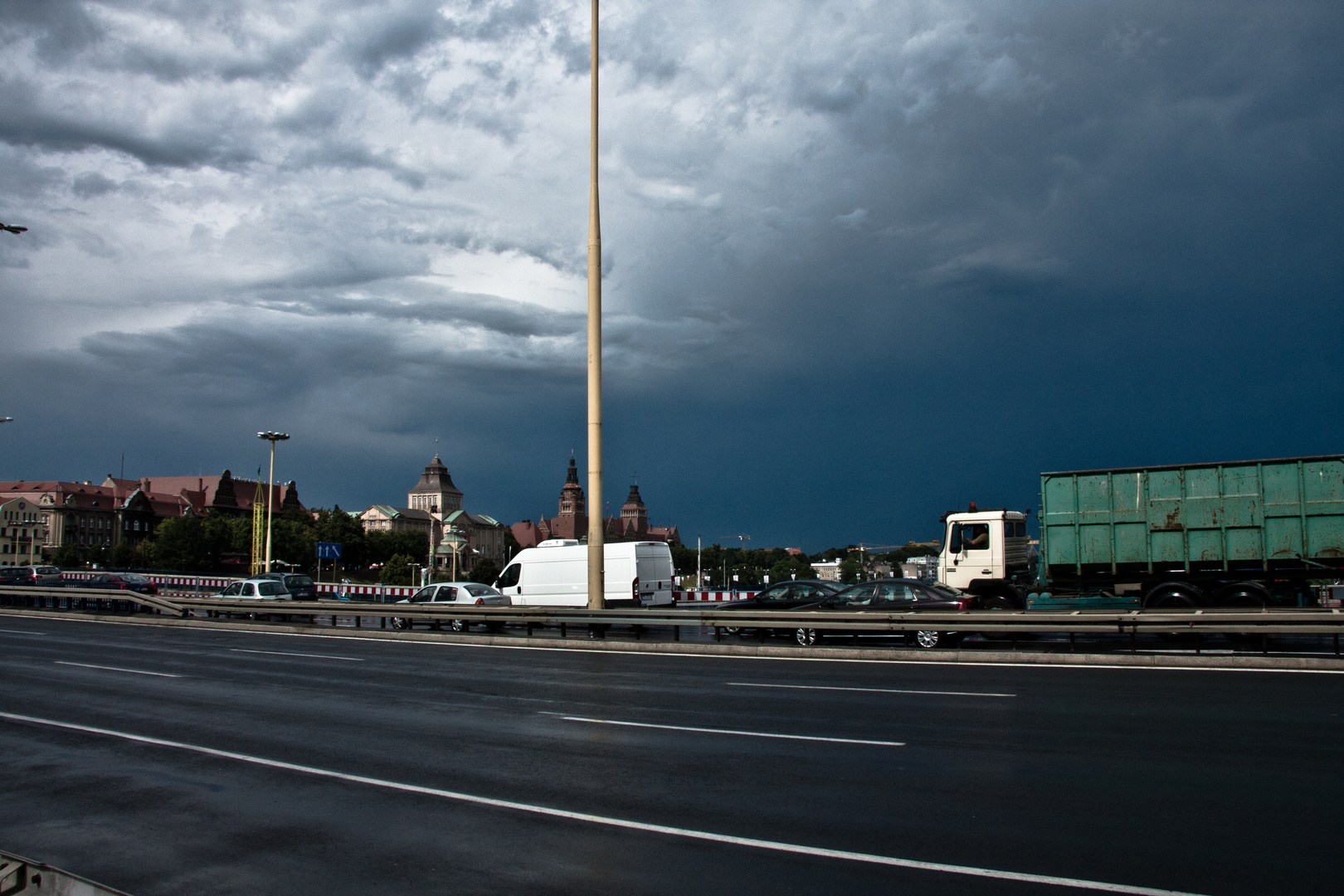 Unwetter über Stettin