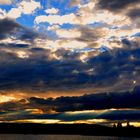 Unwetter vor dem Sonnenuntergang