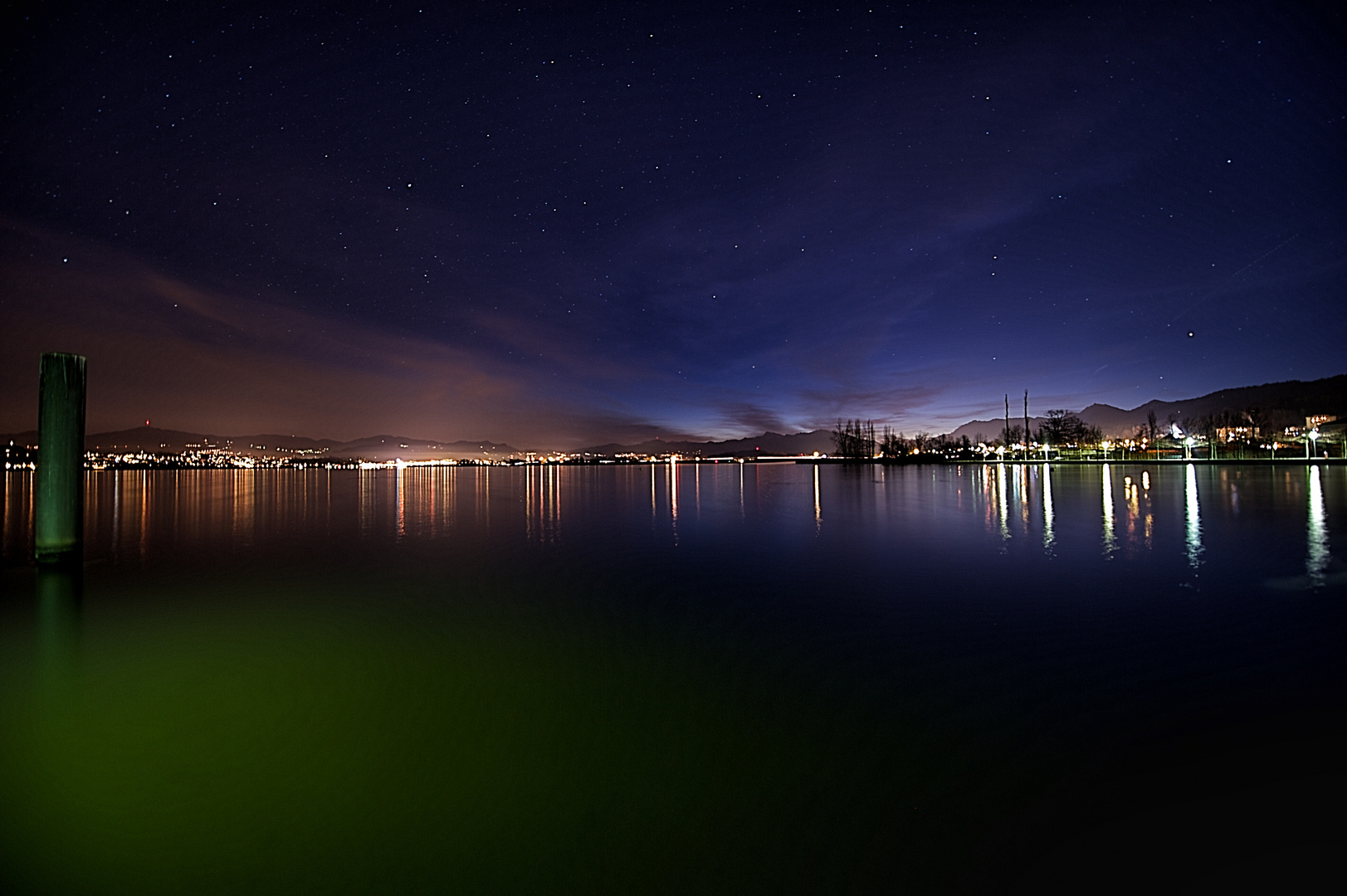 unzählige Sternen, Zürichsee, Seedamm, ...