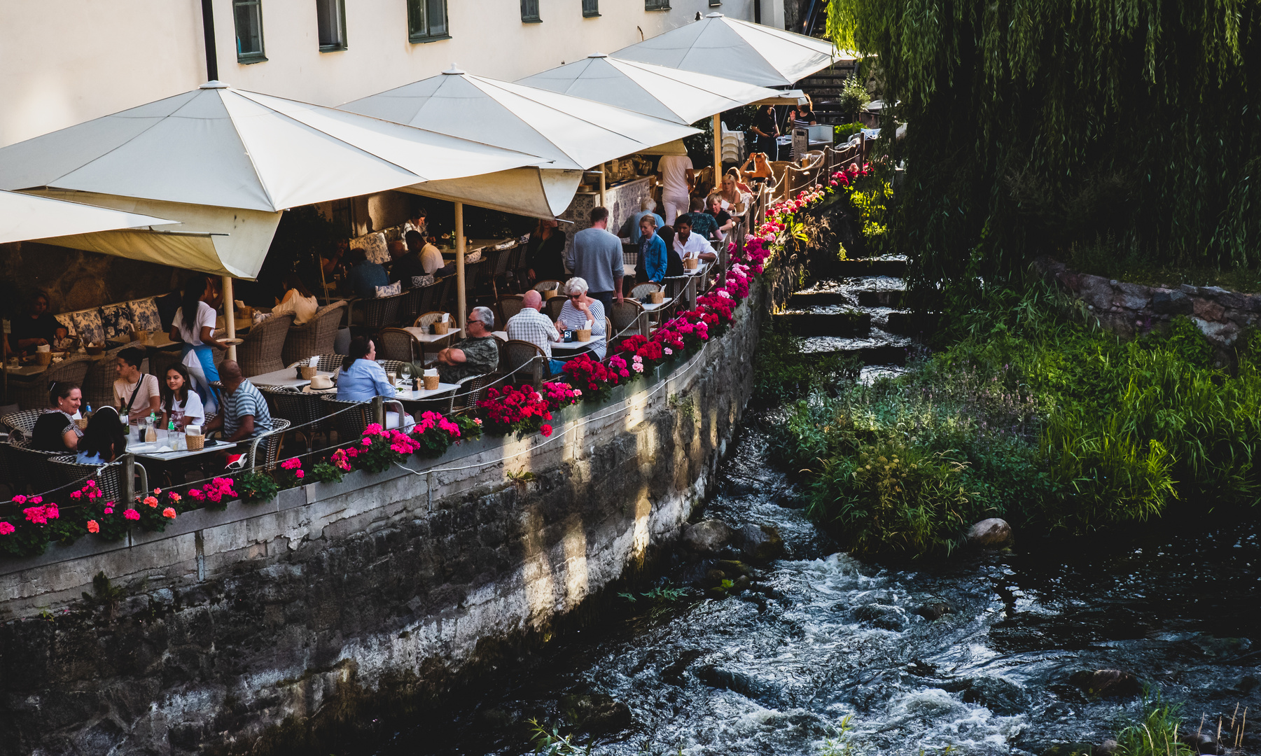 Uppsala, der Fluss Fyris und ein schöner Platz zum Verweilen.