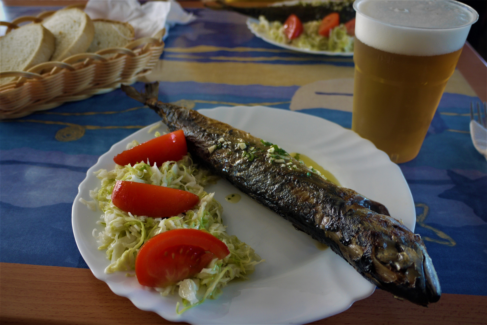 Urlaub 2016 auf der Insel Rab - frischer Fang gegrillt an Bord des Ausflugsschiffes