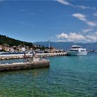 Urlaub 2016 - Blick auf badestrand und Anleger von Baska / Krk