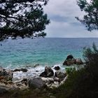 Urlaub 2016 - Durchblick am Strand von Frkanj (Insel Rab)