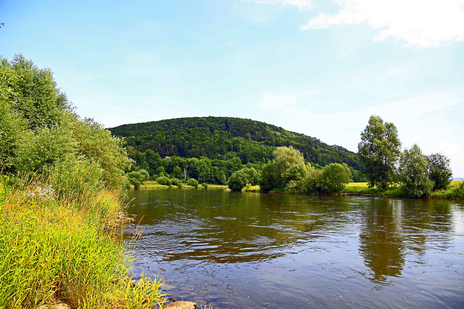 Urlaub an der Weser in eine Spiegelung.