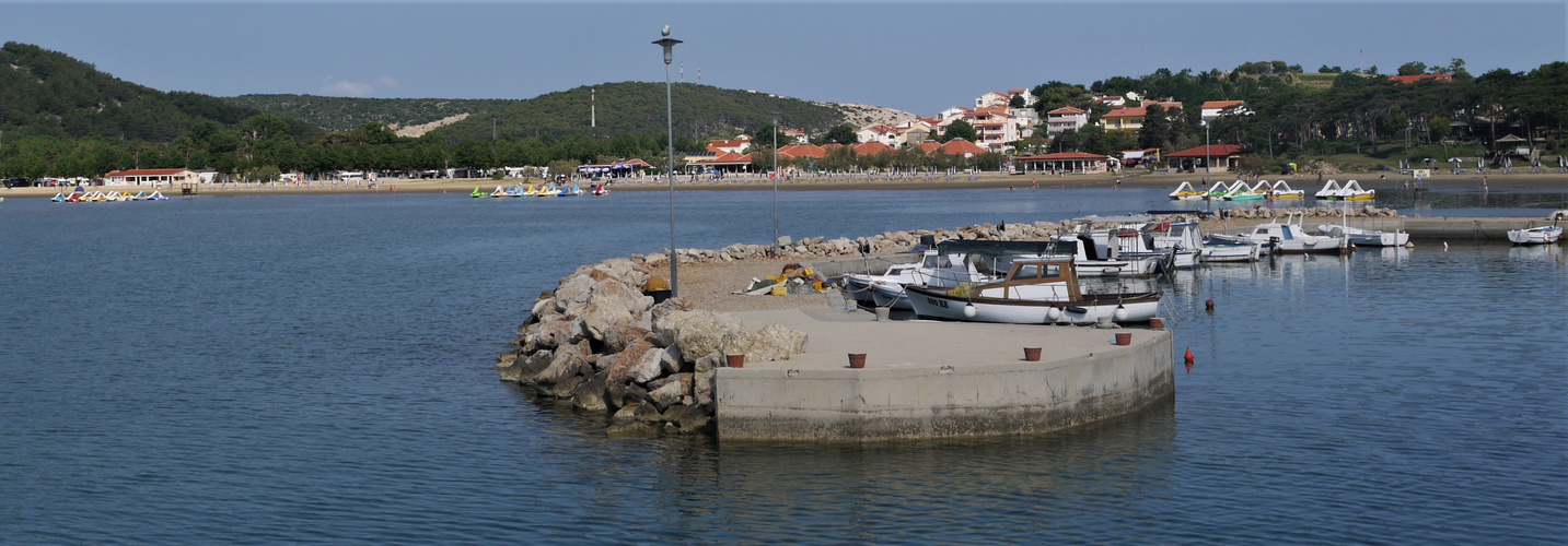 Urlaub auf Rab 2018 - Hafen und Strand des San Marino Resort, Lopar