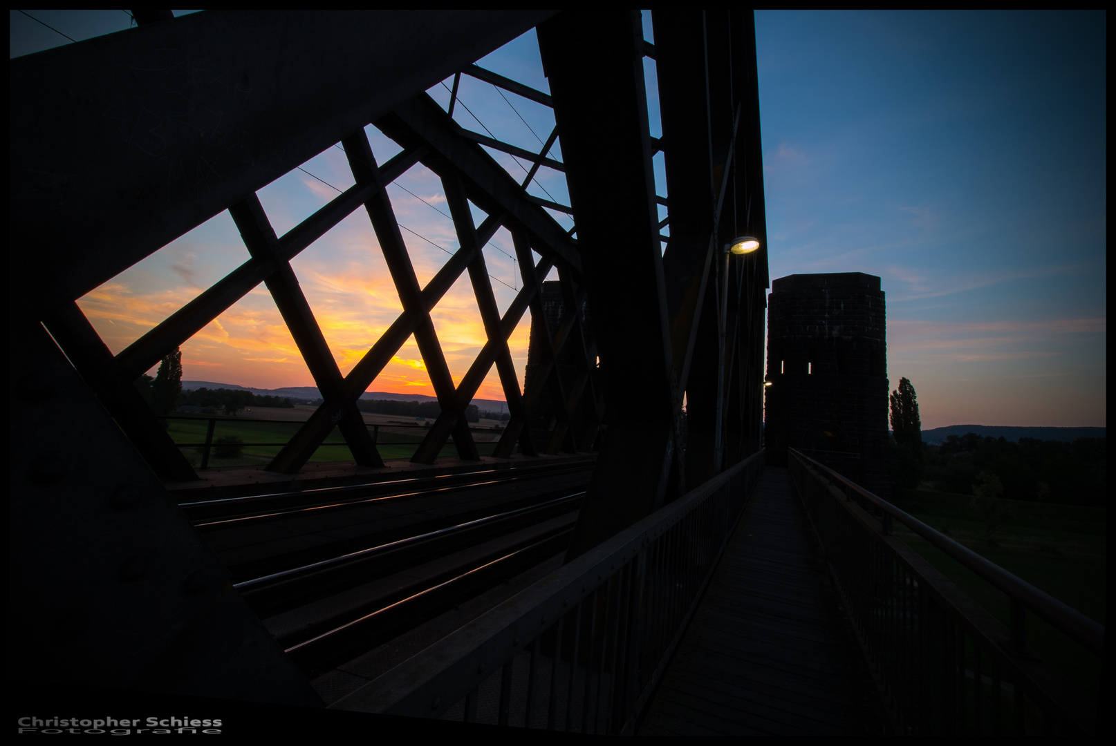 Urmitz Rheinbrücke Sonnenuntergang