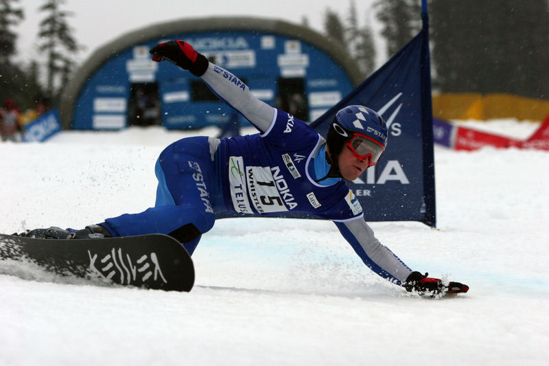 Urs Eiselin an der Snowboard WM in Whistler (18. Jan. 05)