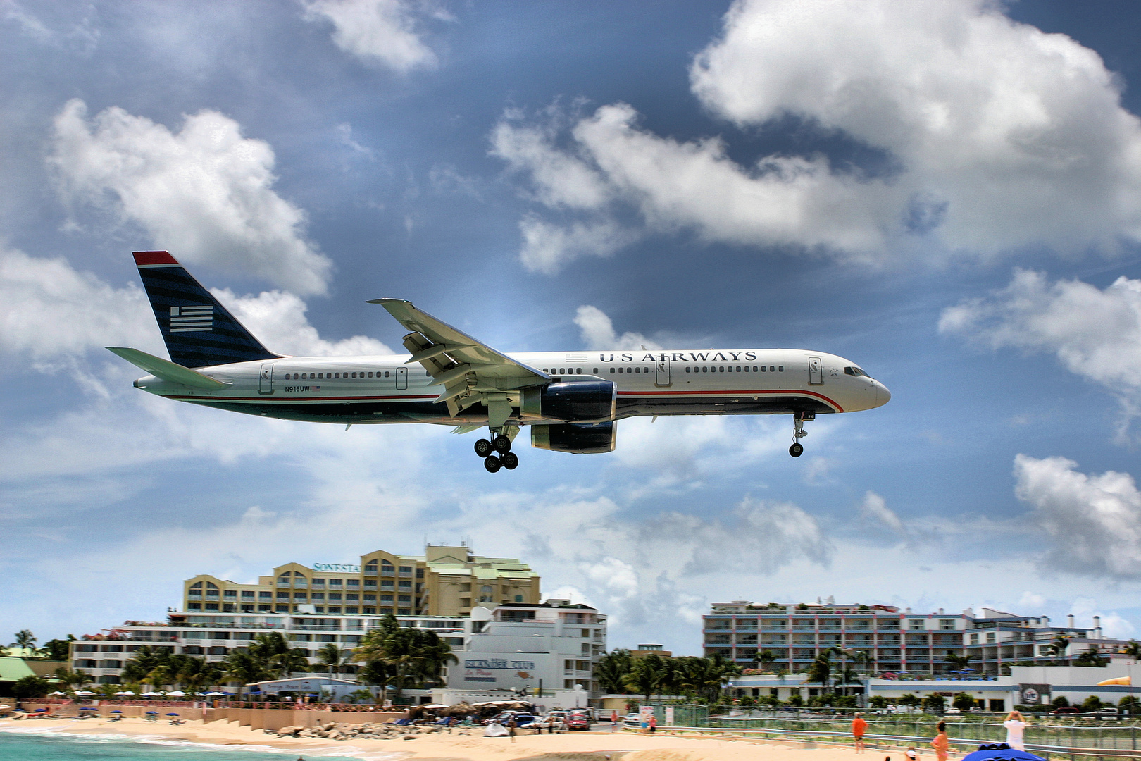 US Airways Landung auf Sint Maarten / SXM