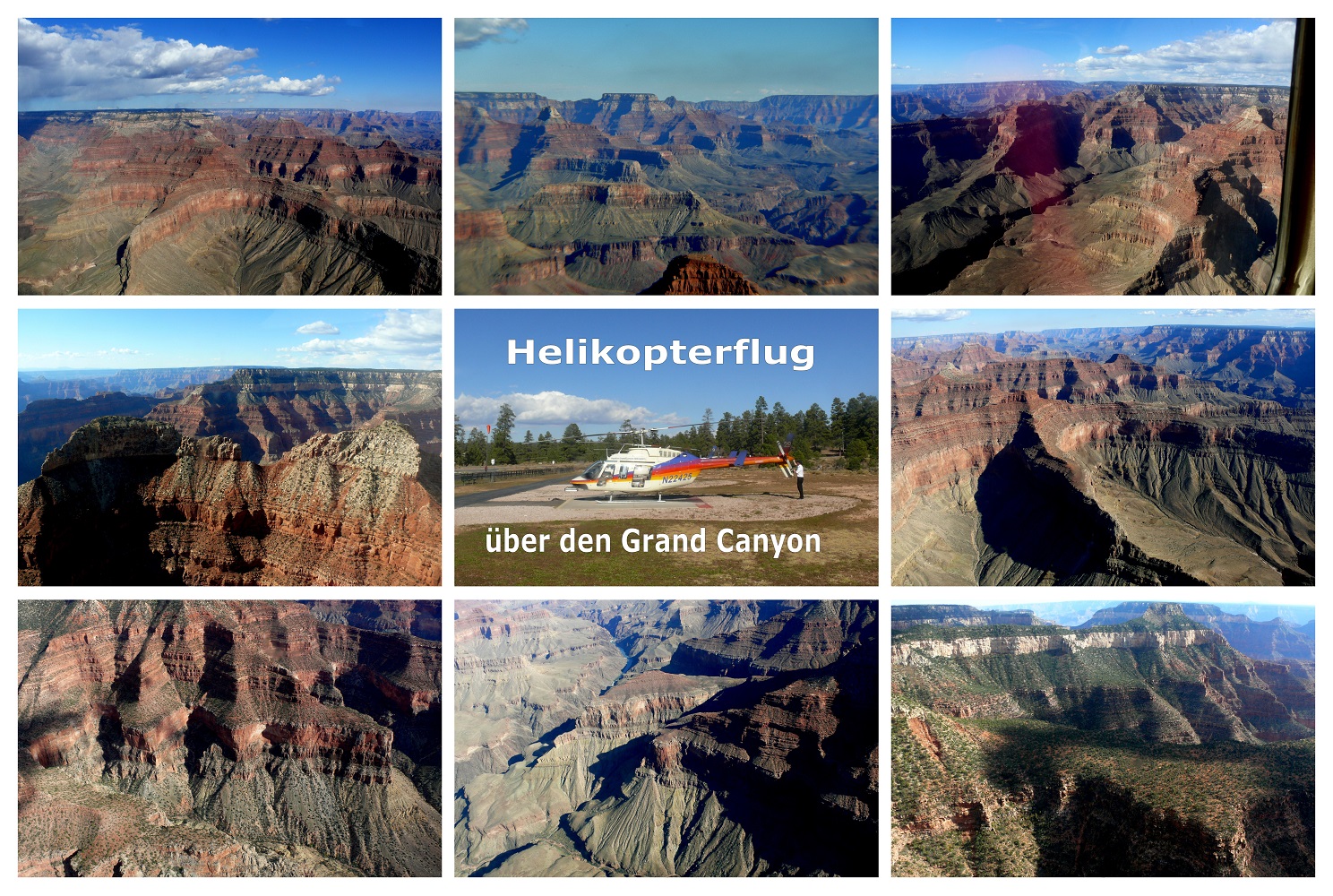 USA 2013 - Rundreise "Grand Circle" (19) - Grand Canyon / Helikopter Flug - Ausgetauschte Collage