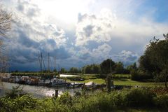 Usedom, kleiner Hafen am Bodden