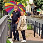 Ute and Egon .... under the rainbow umbrella