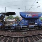 V100 mit Railpro Wagen in der Panorama Aufnahme