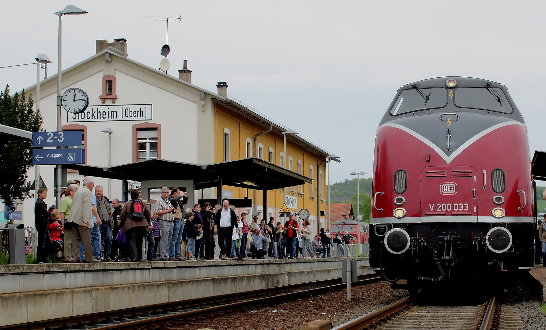 V200 033 Ankunft des Sonderzuges in Stockheim (Oberhessen)