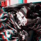 V8-Motor auf der IAA s/w Anaglyphe rot/cyan F11