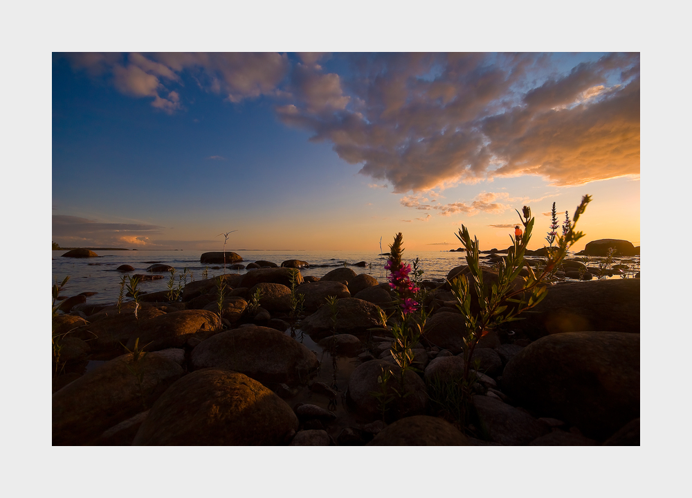 Vänern, sunset in sweden