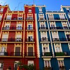 Valencia, Art Deco grau, rot, blau
