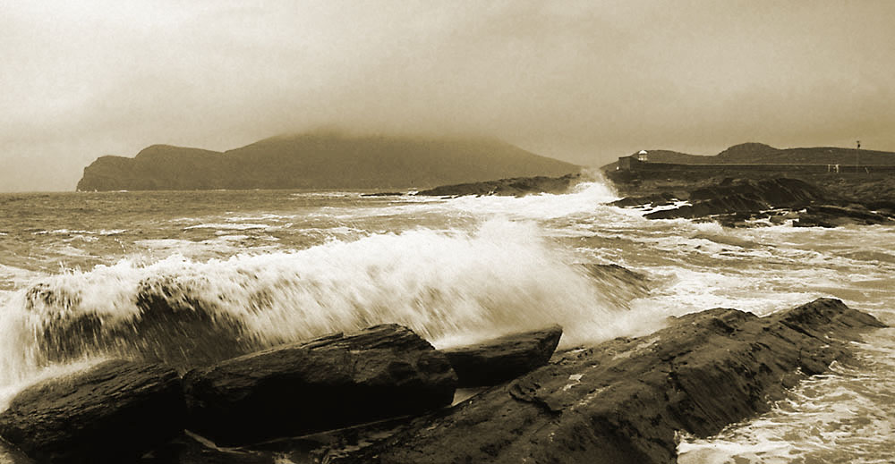 Valentia Lighthouse irgendwo im Hintergrund