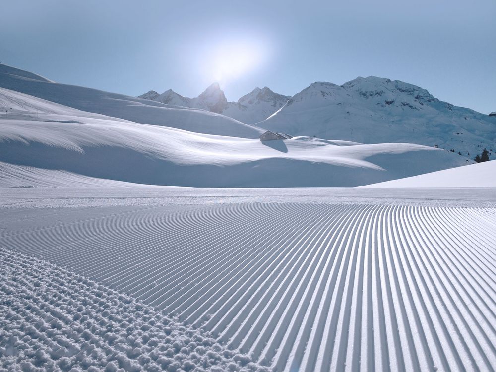 Valluga am Arlberg mit Monzabonalpe, aus dem Kalender "Landschaften im Wandel der Jahreszeiten".