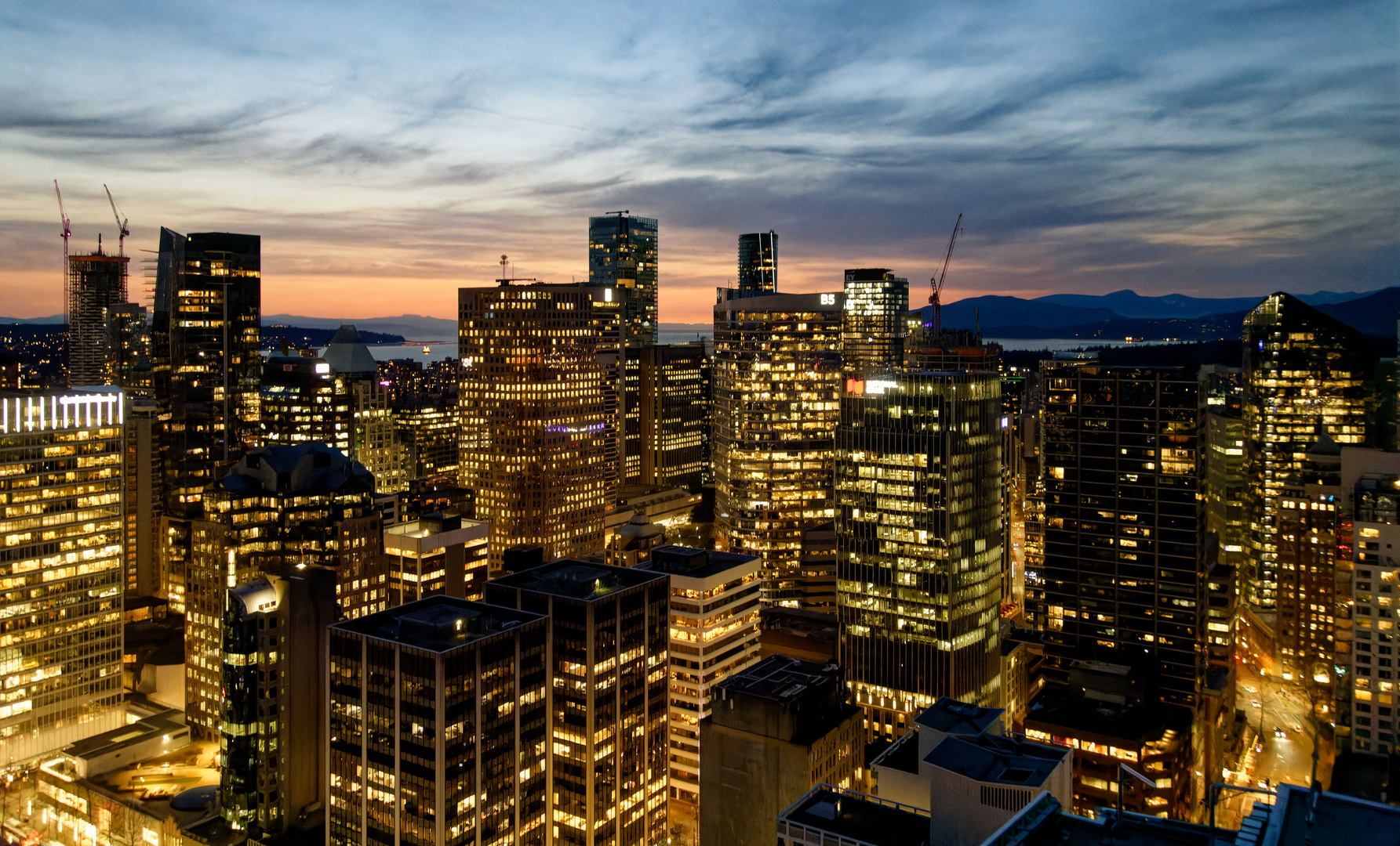 Vancouver bei Sonnenuntergang