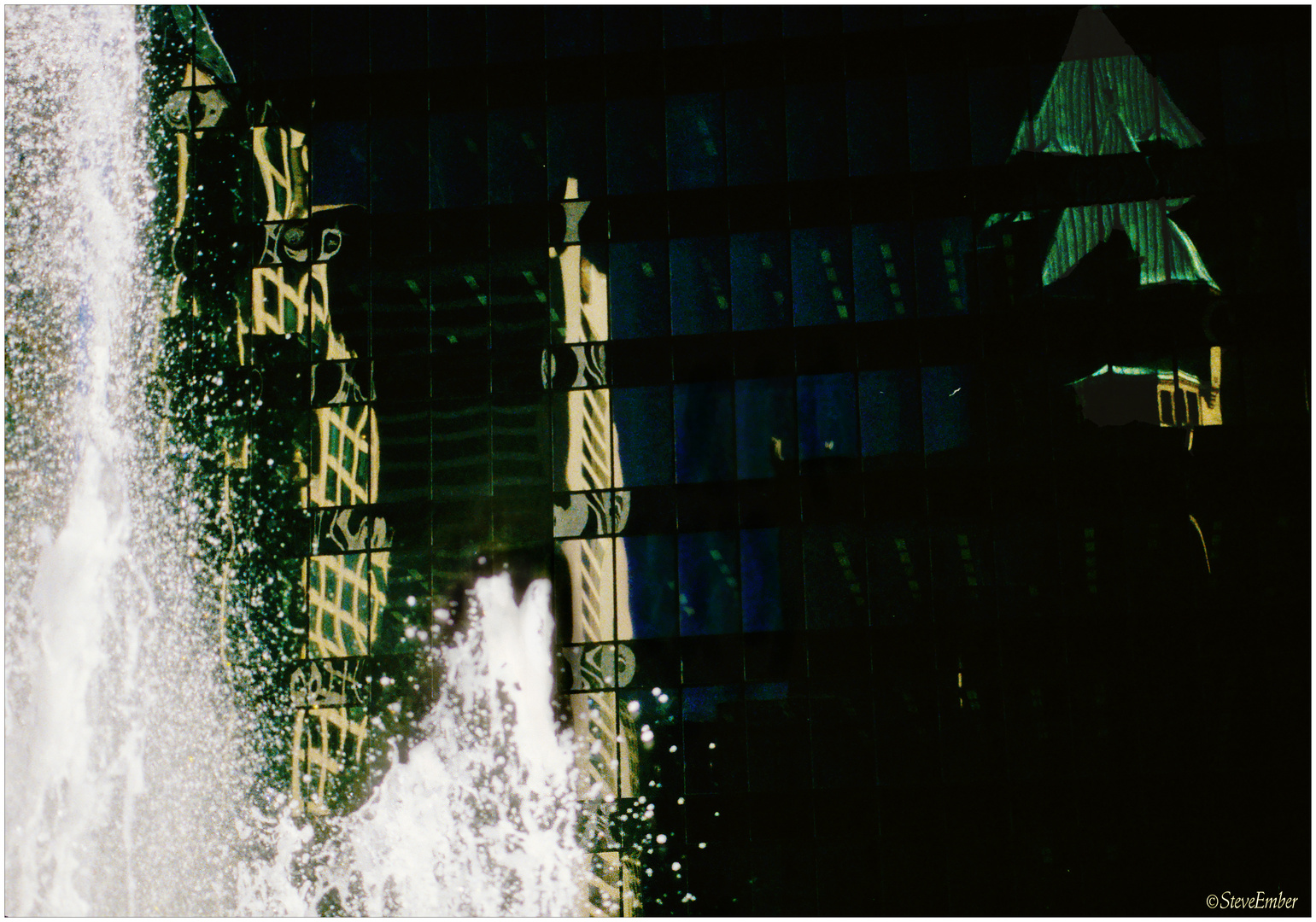 Vancouver Impression No.1 - Centennial Fountain and Reflections in a Glass Wall