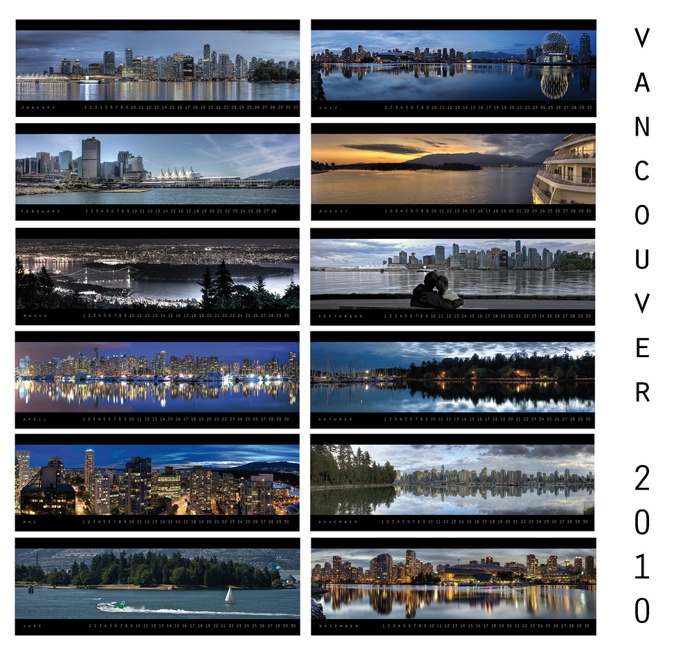 Vancouver panorama calendar