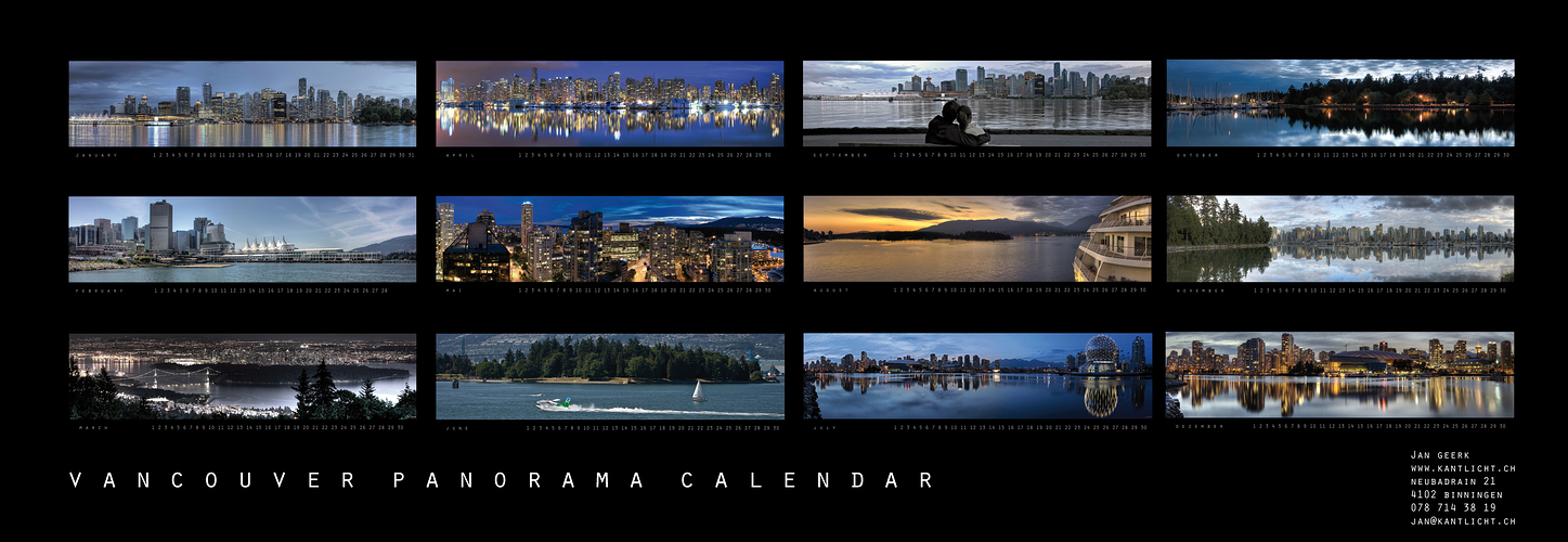 Vancouver  Panorama Calendar Rückseite