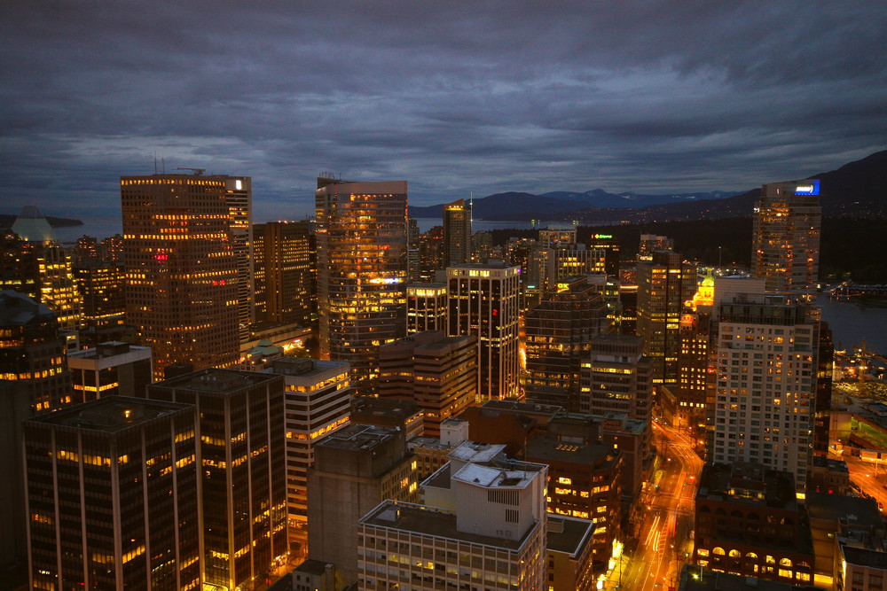 Vancouver Skyline bei Nacht