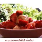 Vanilleeis mit lecker Erdbeeren